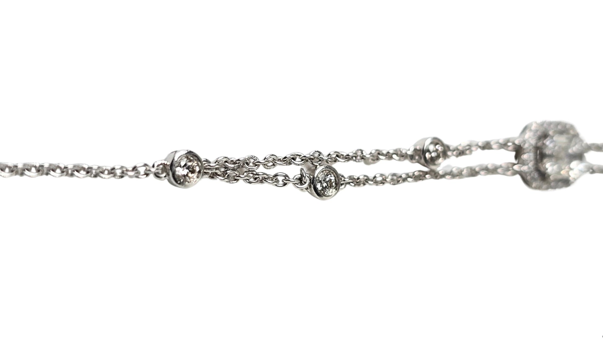 Elegant 18K White Gold Bracelet with 1 Ct Natural White Diamonds, 5 grams
