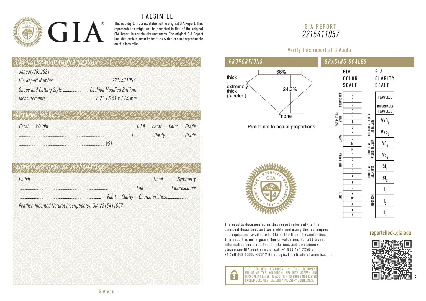 GIA Certified Natural Diamond 14K (585) Yellow Gold Pendant