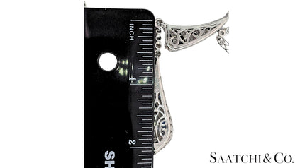 GIA Certified Diamond and Natural Sapphire in Platinum 950 Elegant Necklace