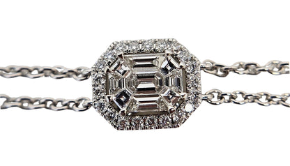 Elegant 18K White Gold Bracelet with 1 Ct Natural White Diamonds, 5 grams