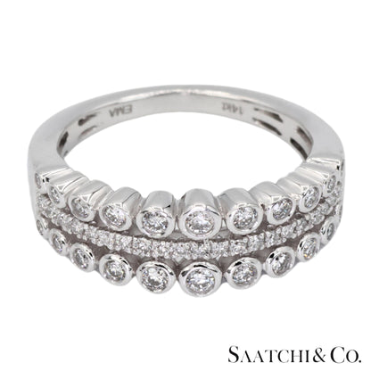 14k(585) White Gold Natural White Diamond Ring