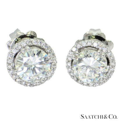 GIA Hilo Stud Natural Diamond Earring White 18k Gold