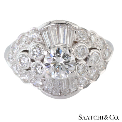 18k (750) White Gold  Natural White Diamond Cocktail Ring