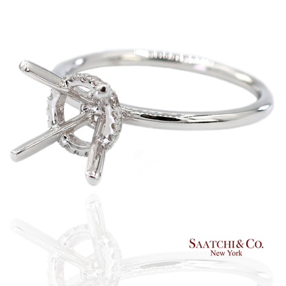 18K(750) White Gold Natural Brilliant Diamond Mounting Ring