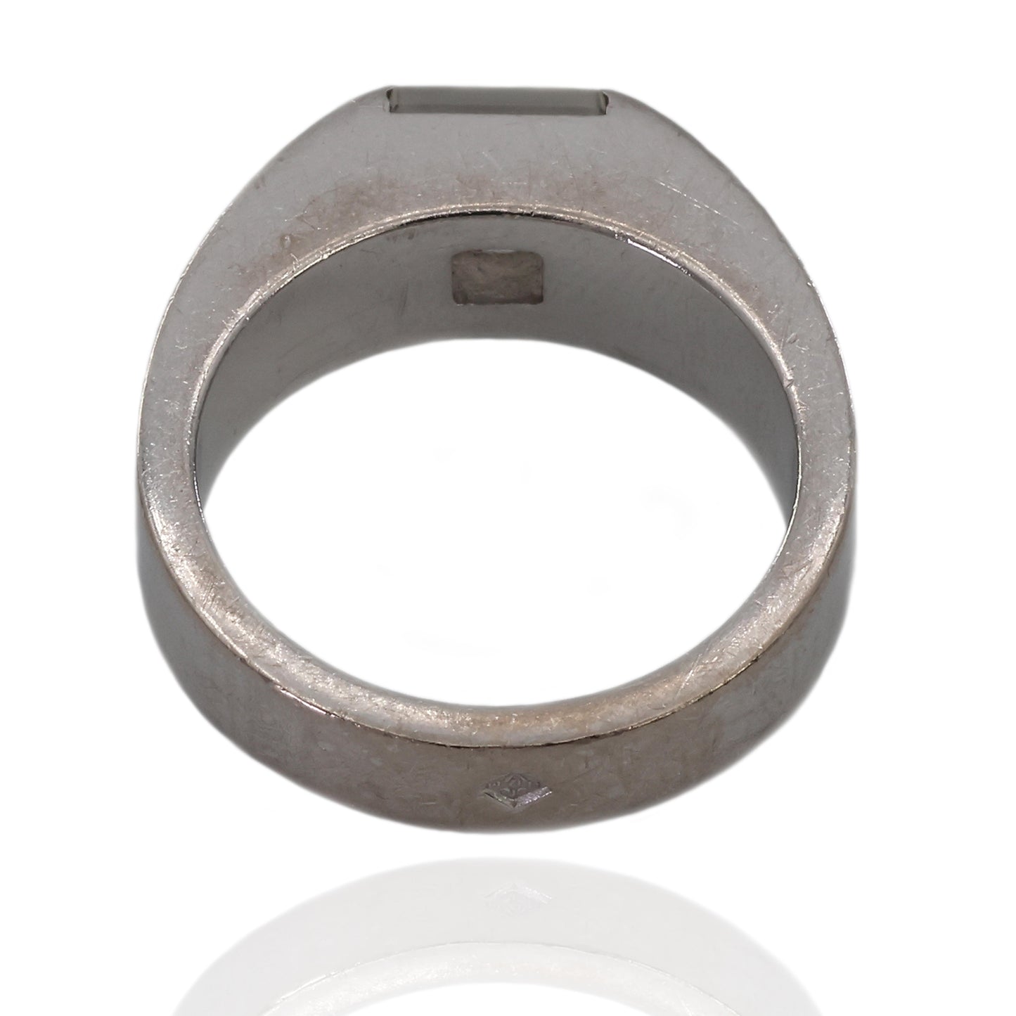 Vintage 18K (750) White Gold Original Authentic Cartier Tank Moonstone Ring