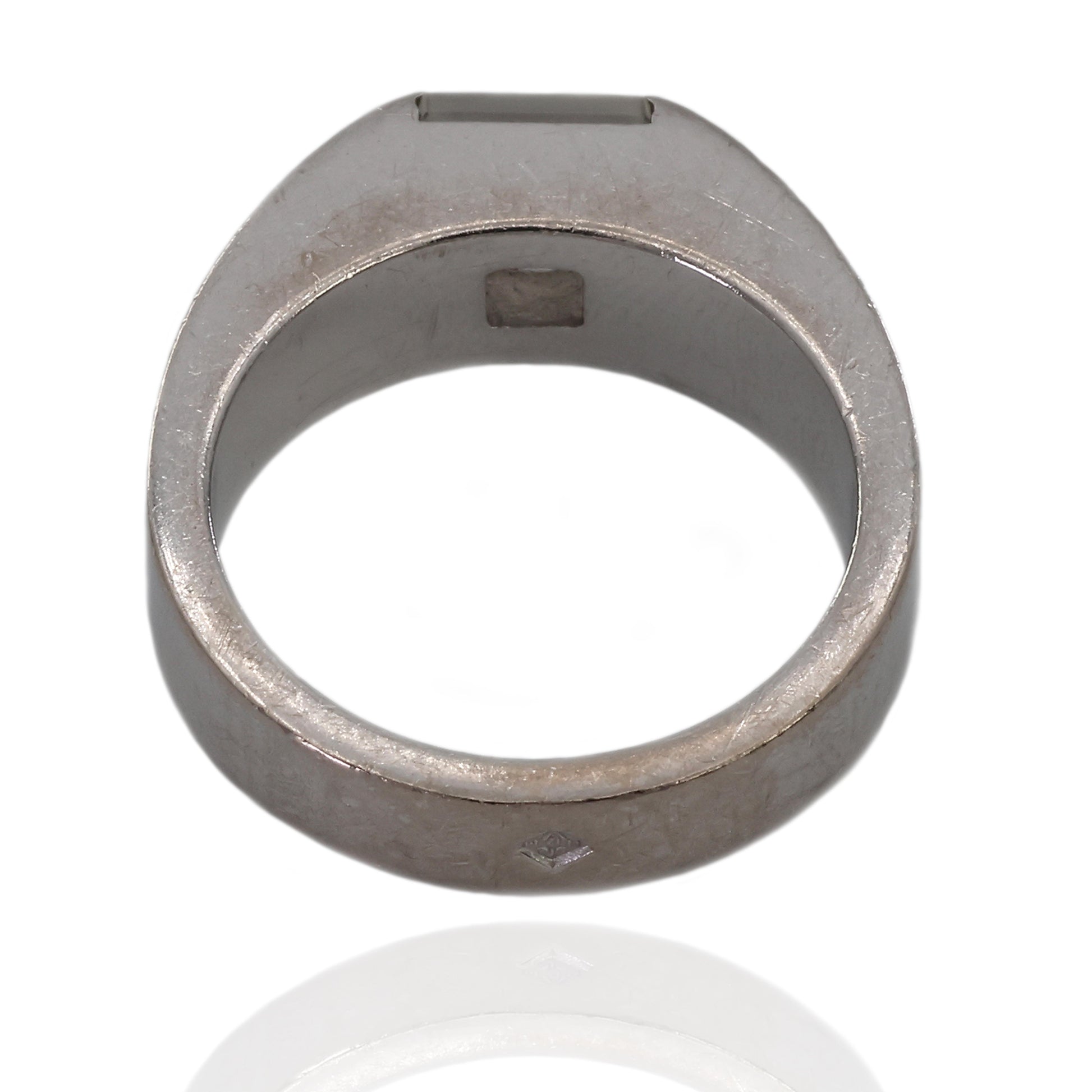 Vintage 18K (750) White Gold Original Authentic Cartier Tank Moonstone Ring