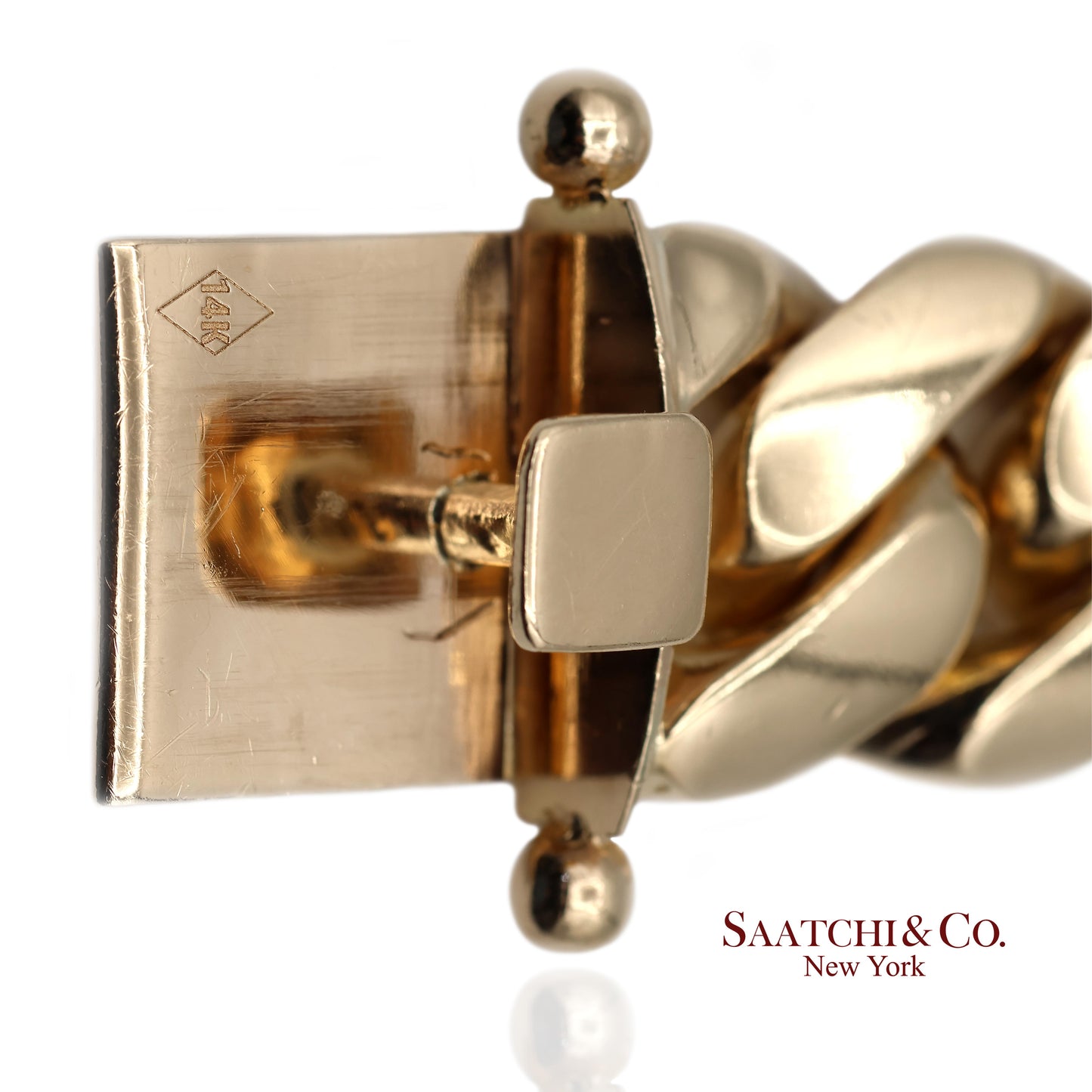 14K(585) Solid Yellow Gold Cuban Link Chain Necklace