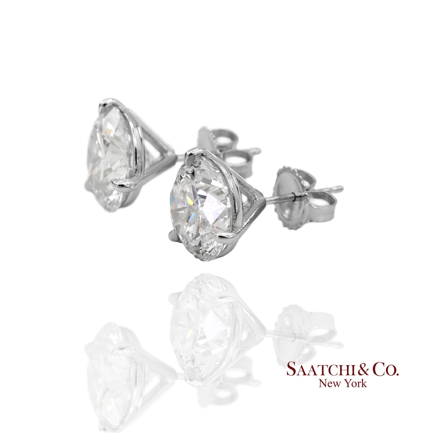 Platinum 950 Natural Diamond Stud Earrings