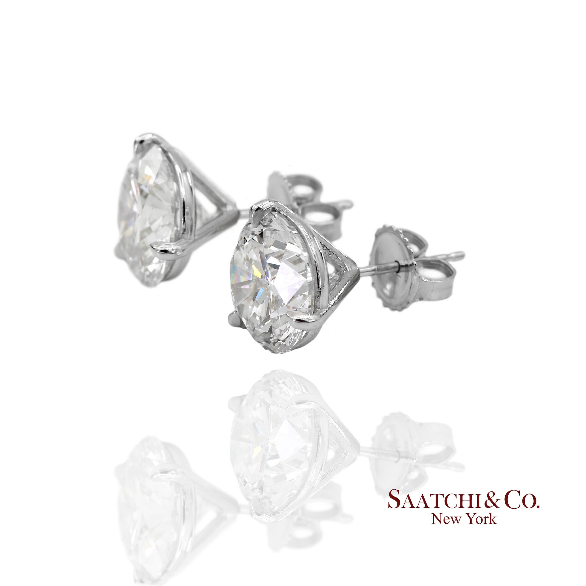 Platinum 950 Natural Diamond Stud Earrings