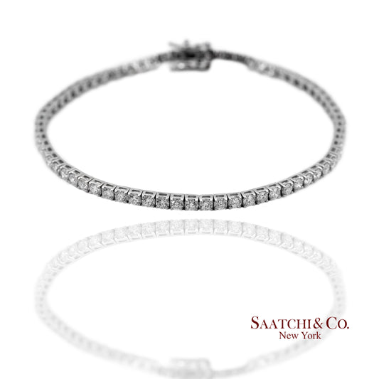 14K(585) White Gold Lab Diamond (CVD) Tennis Bracelet Size 8.5 inch