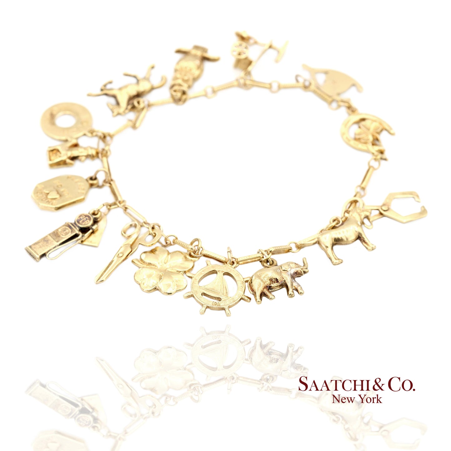 Vintage Estate 10K(417) Yellow Gold Charm Bracelet