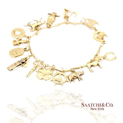 Vintage Estate 10K(417) Yellow Gold Charm Bracelet