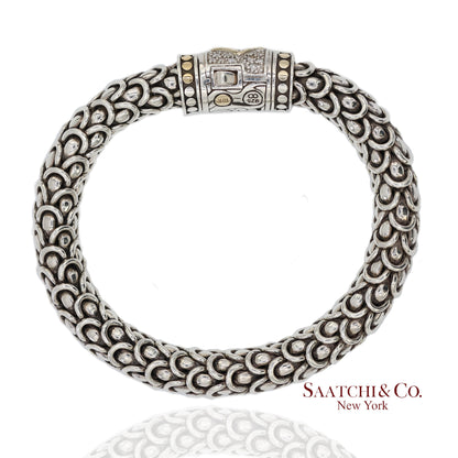 Vintage 18K Yellow Gold John Hardy Legends Naga Sterling Silver Bracelet