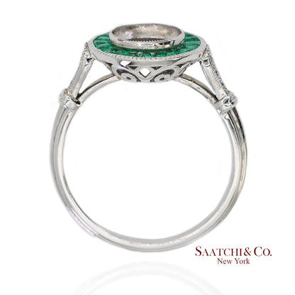 14K (585) White Gold Natural Brilliant Diamond Semi Mount Engagement Ring Size 7