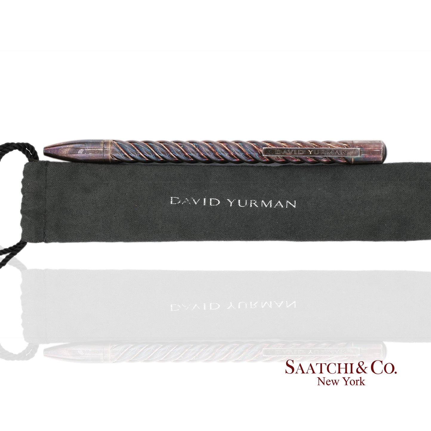 David Yurman Vintage Sterling Silver with Black Onyx Cable Pen