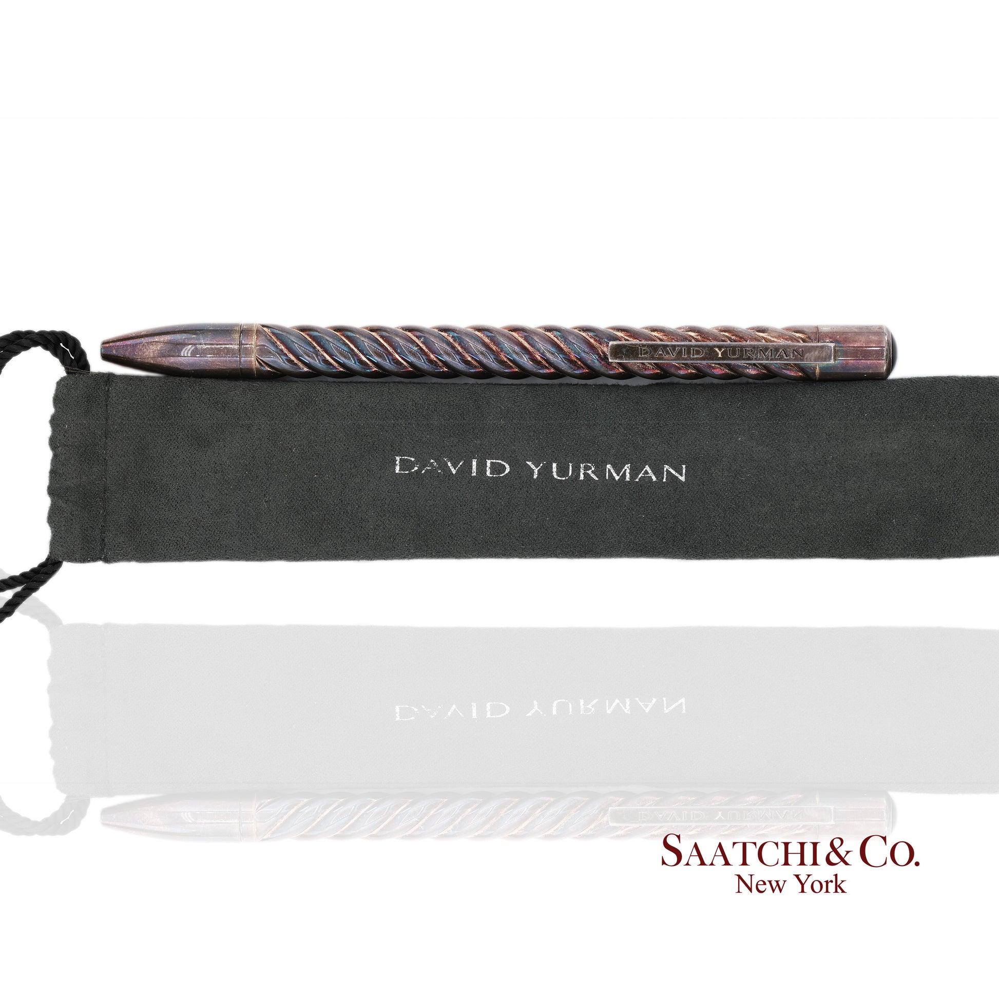 David Yurman Vintage Sterling Silver with Black Onyx Cable Pen