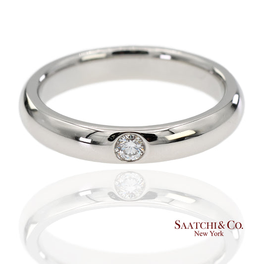 Platinum 950 Harry Winston Natural Single Diamond Band Ring