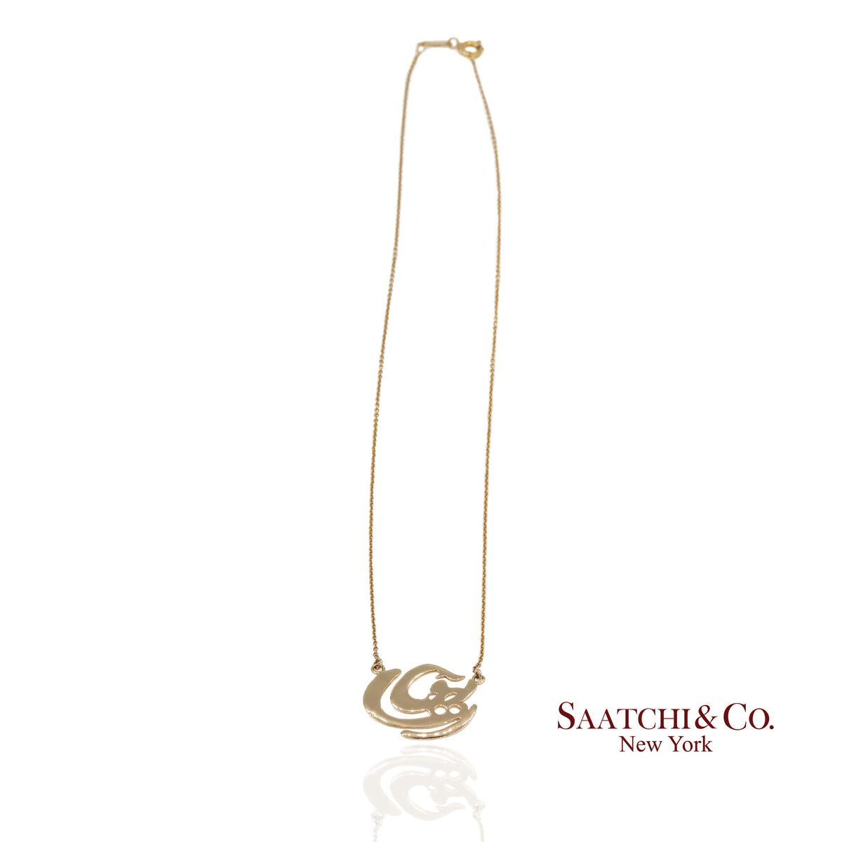 Brand New 18K Solid Yellow Gold Necklace With Raha Pendant