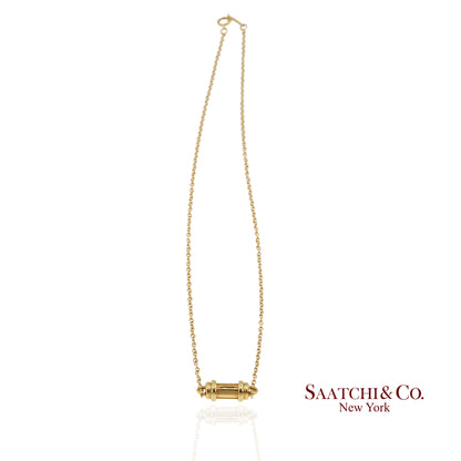Tiffany & Co Solid 18K Yellow Gold Scroll Pendant Necklace 16"