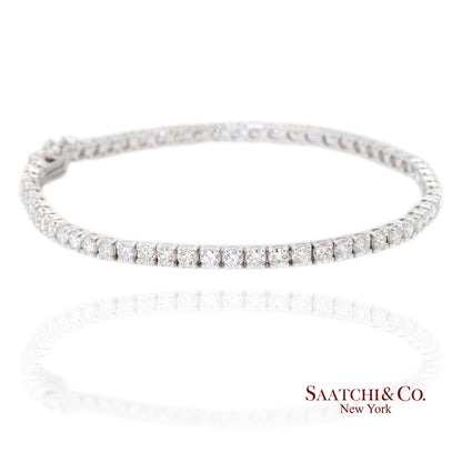 14k (585) White Gold Natural Diamond Tennis Bracelet size 7.5 inch