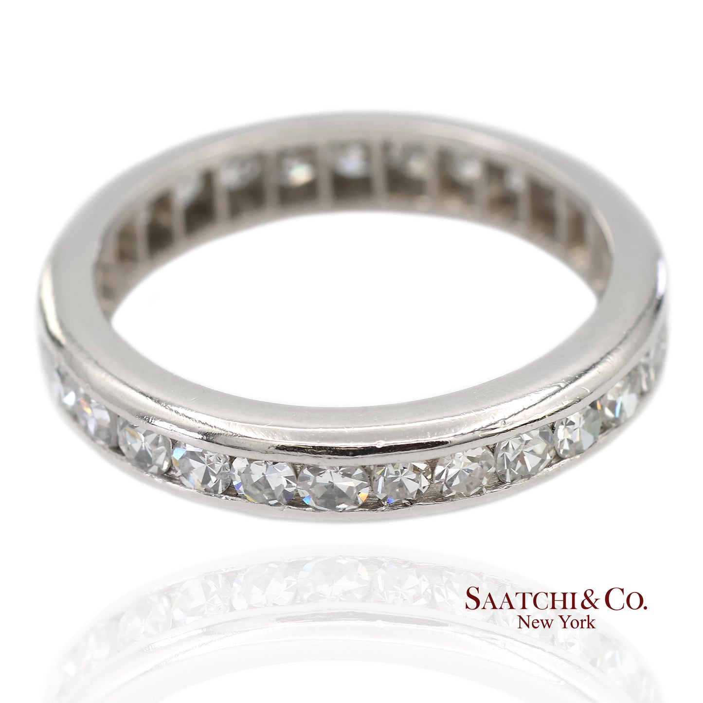 Platinum(950) Natural Diamond Vintage Band Ring