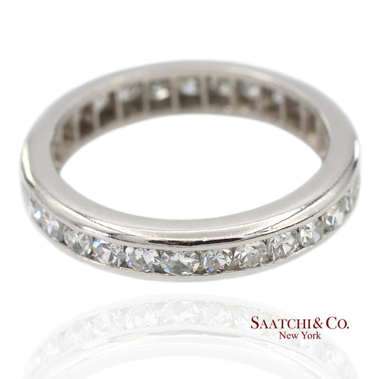 Platinum(950) Natural Diamond Vintage Band Ring