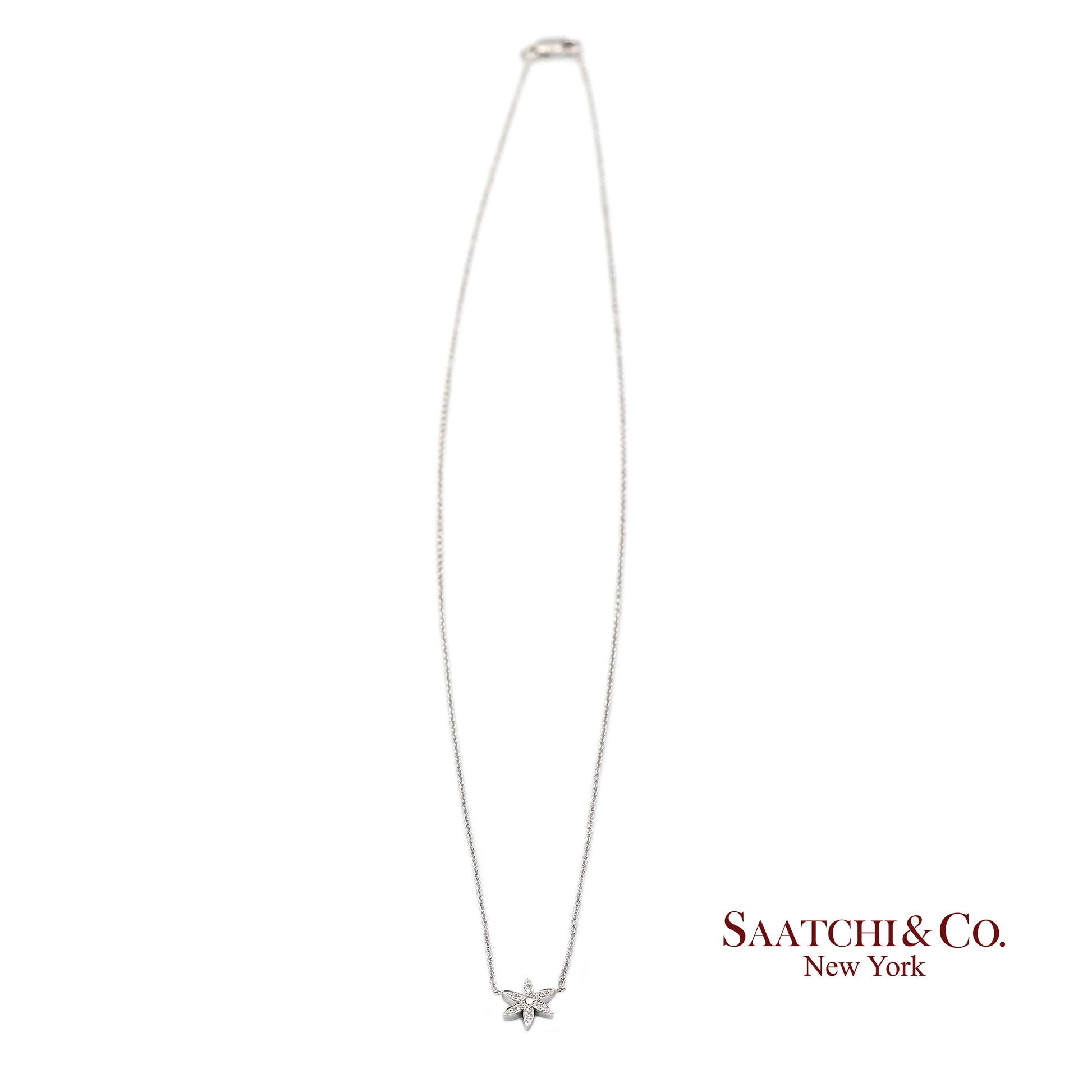 18K(750) White Gold Natural Diamond Pendant Necklace with Chain