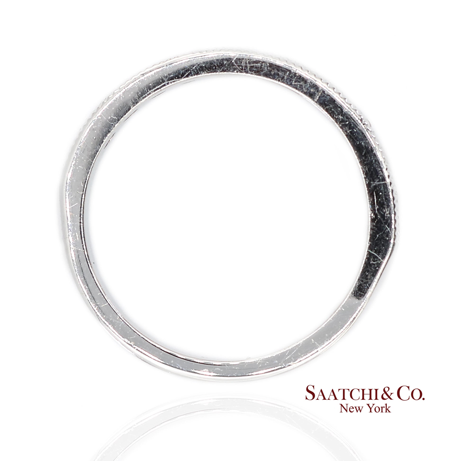 14K (585) Solid White Gold Natural Diamond and Ruby Half Band Ring