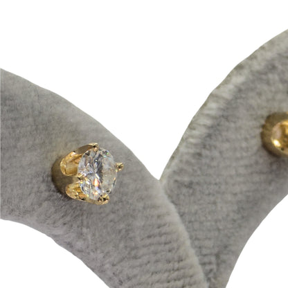 14K Yellow Gold 0.80 Carat Diamond Stud Earrings with 2 Full Cut Round Diamonds, VVS-VS Clarity, F-G Color, 1.09 Grams