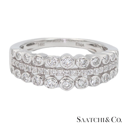 14k(585) White Gold Natural White Diamond Ring