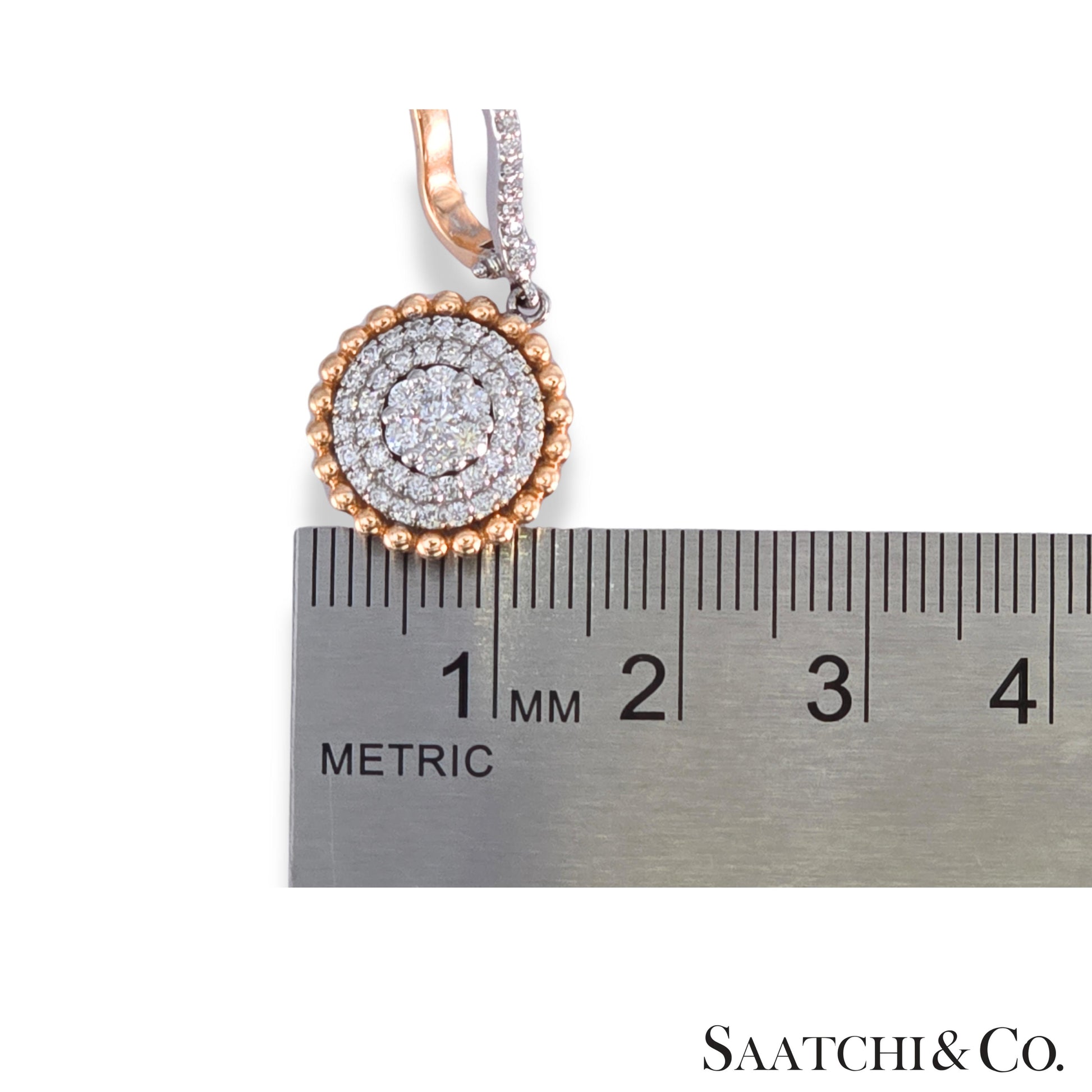 Two Tone Natural Diamond Earring in 18K (750) White & Rose Gold