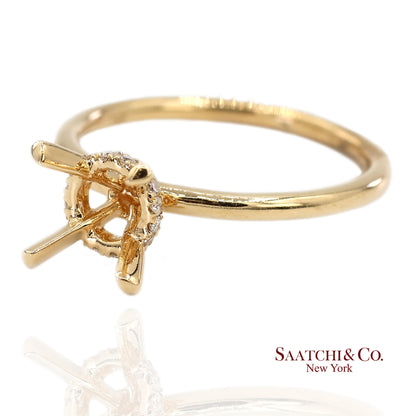 18K(750) Yellow Gold Natural Brilliant Diamond Mounting Ring