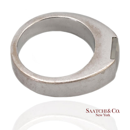 Vintage 18K (750) White Gold Original Authentic Cartier Tank Moonstone Ring