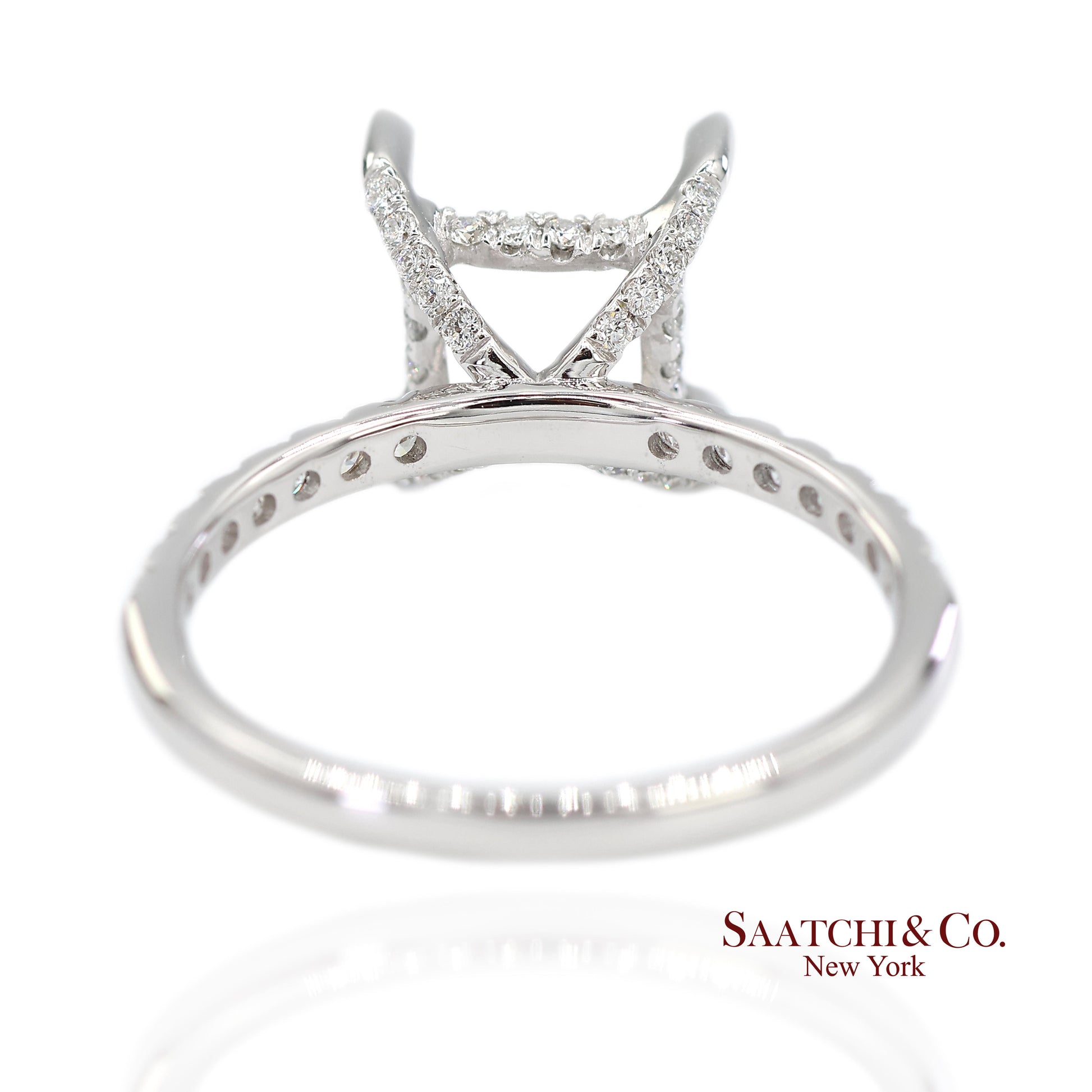 14K (585) White Gold Lab CVD Brilliant Diamond Semi Mount Ring Size 7