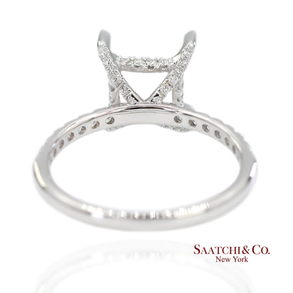 14K (585) White Gold Lab CVD Brilliant Diamond Semi Mount Ring Size 7