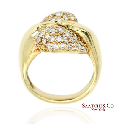 18K (750) Yellow Gold Natural Diamond Jose Hess Vintage Designer Ring