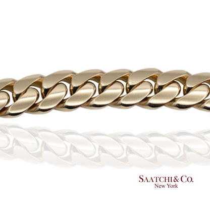 14K(585) Solid Yellow Gold Cuban Link Chain Necklace