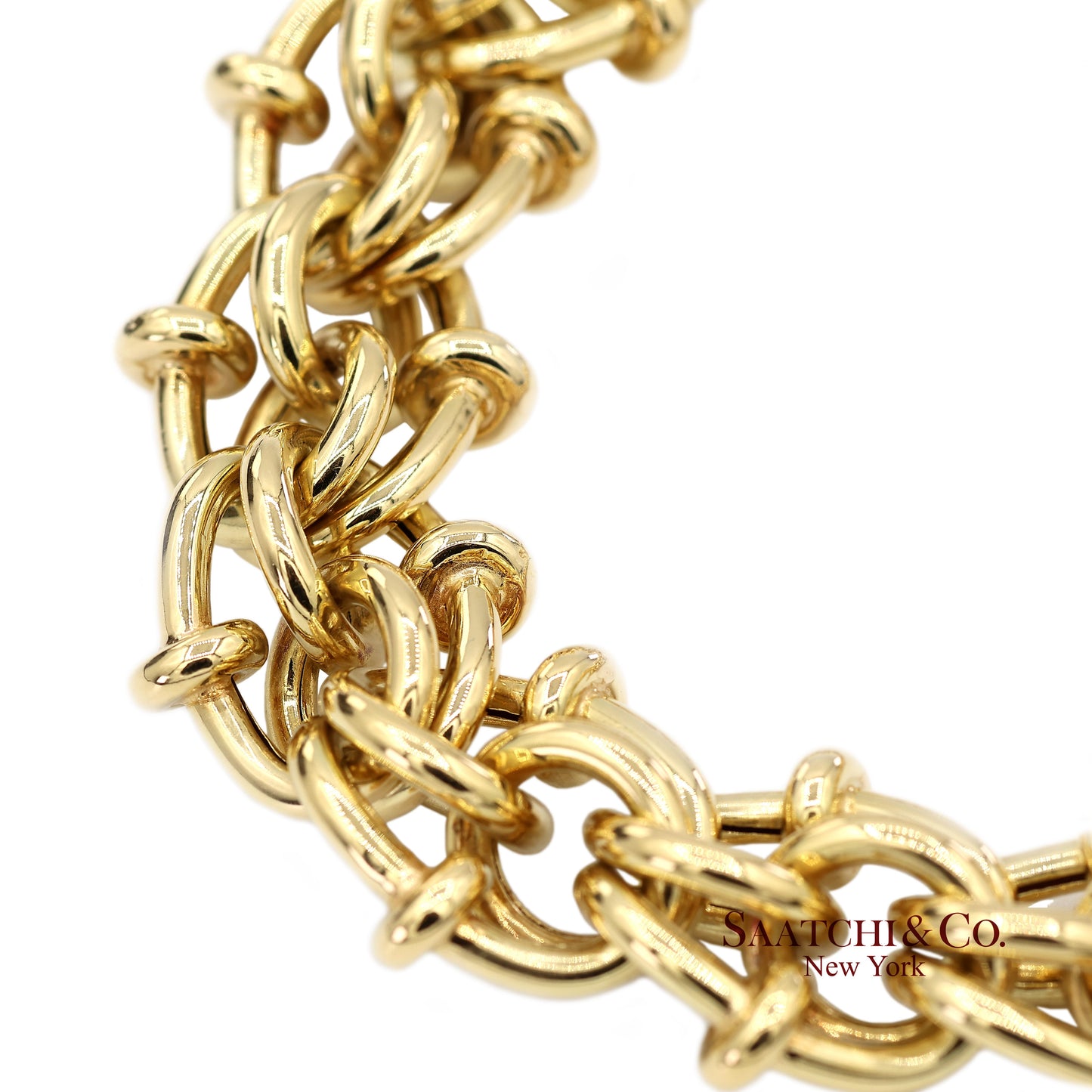 18K(750) Solid Yellow Gold Byzantine Chain Bracelet