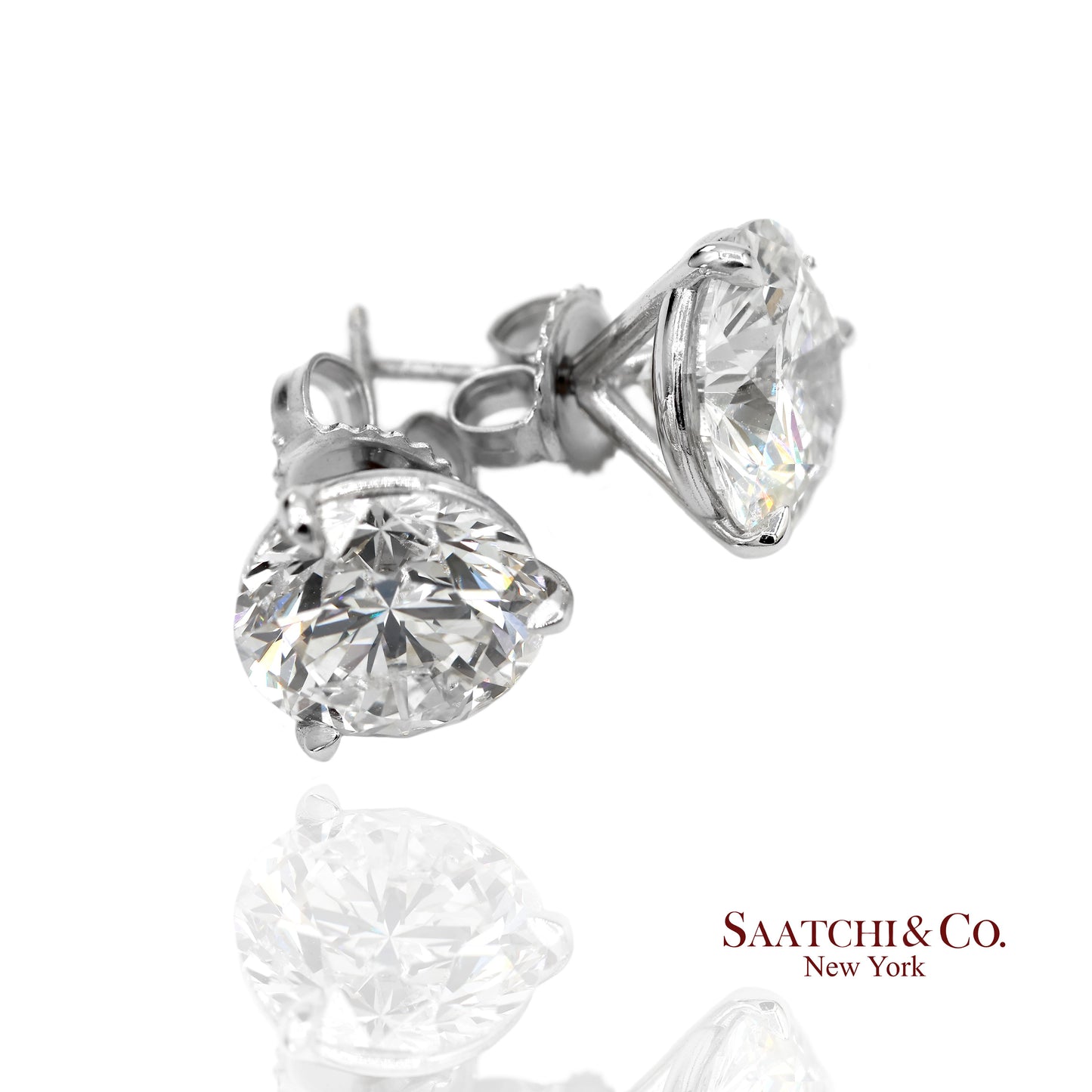 Platinum 950 Natural Diamond Stud Earrings