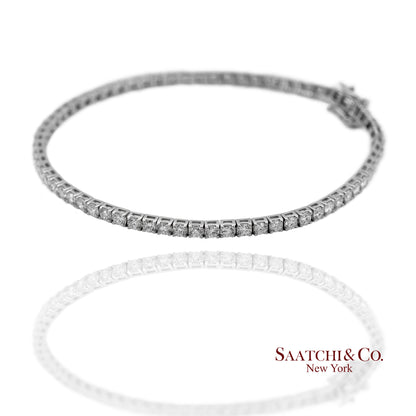 14K(585) White Gold Lab Diamond (CVD) Tennis Bracelet Size 8.5 inch