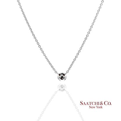 18K(750) White Gold Natural Diamond Pendant Necklace with Chain