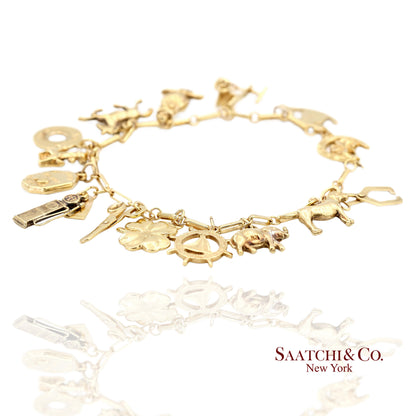 Vintage Estate 10K(417) Yellow Gold Charm Bracelet