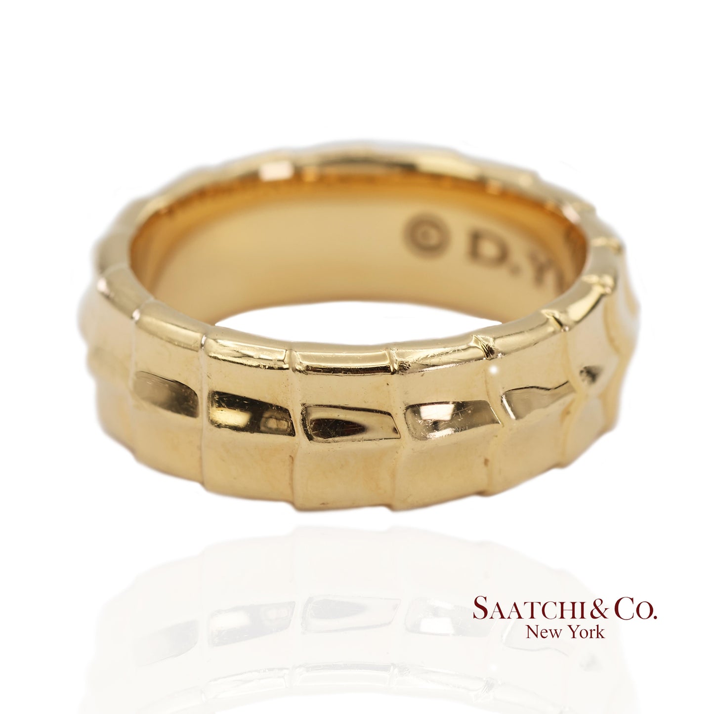 18K (750) Solid Yellow Gold David Yurman Armory Band Ring