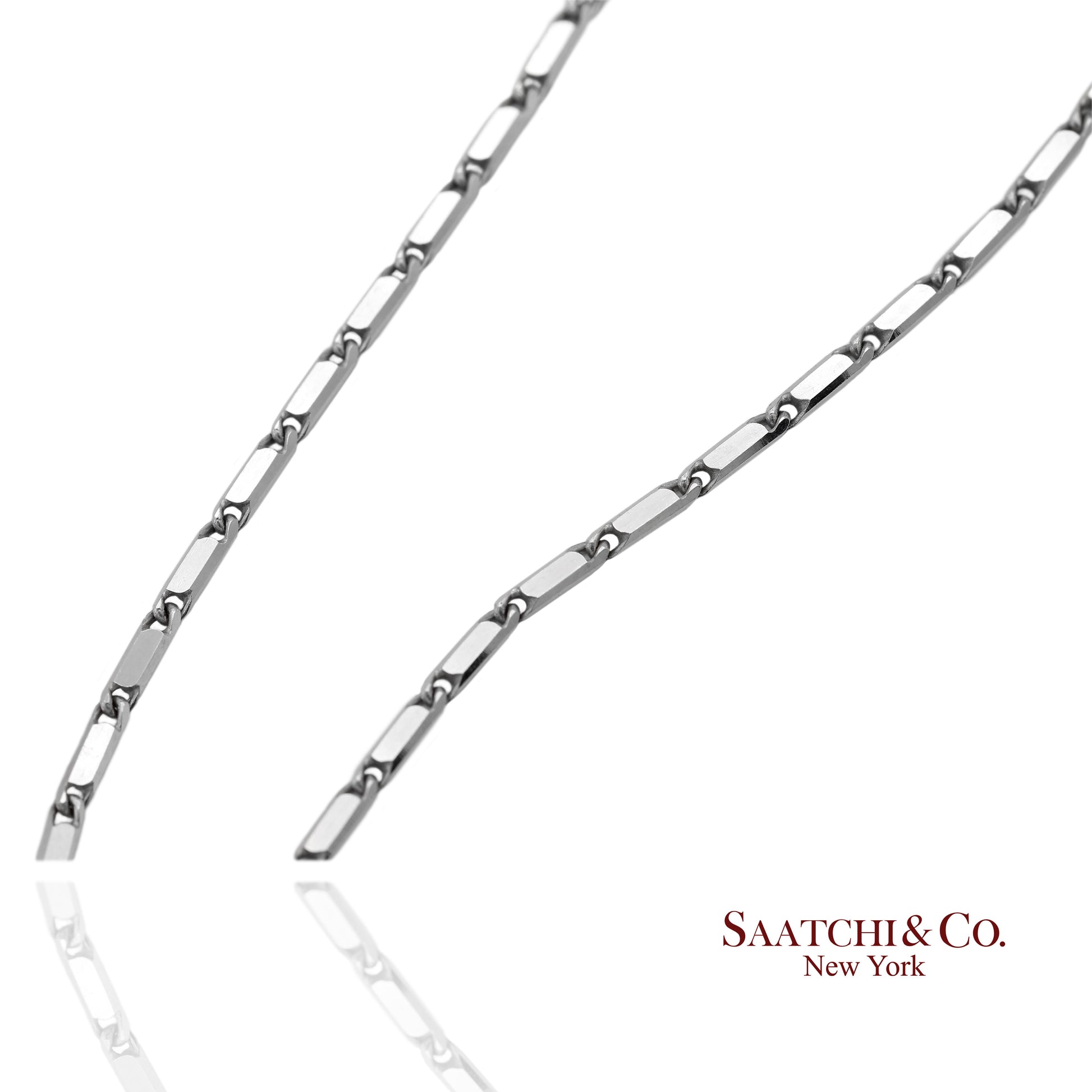 14K(585) Diamond Cut Solid White Gold Chain Necklace