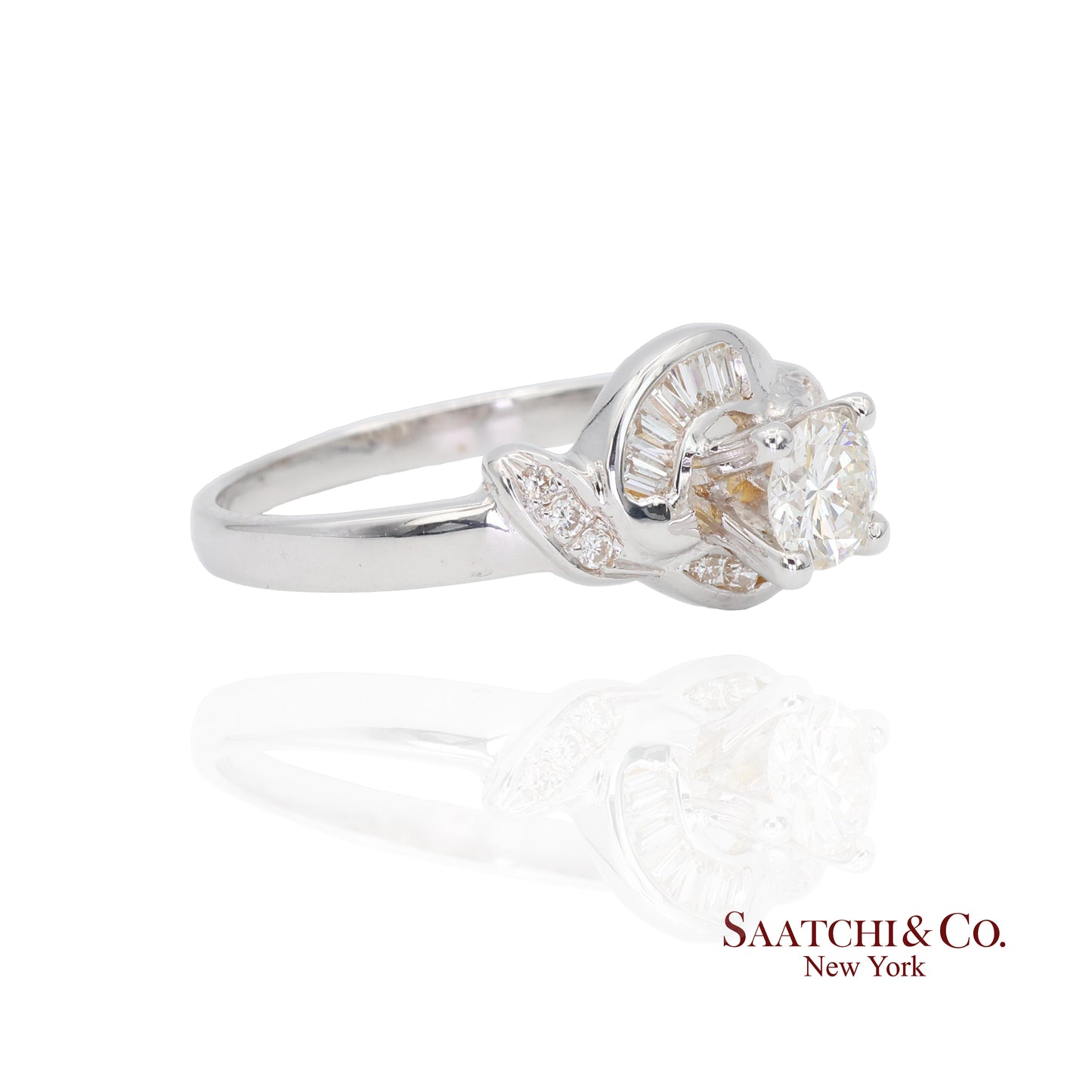 20K New  White Natural Solitaire Diamond Ring Size 6.5