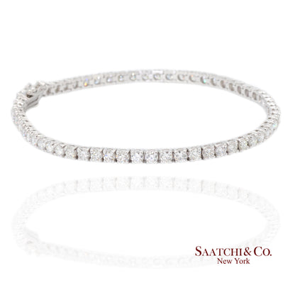 14k (585) White Gold Natural Diamond Tennis Bracelet size 7.5 inch