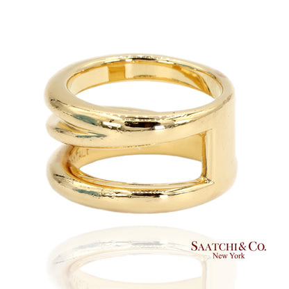 TIFFANY & Co. 18K Gold Diagonal Ring 5.5 Yellow Gold