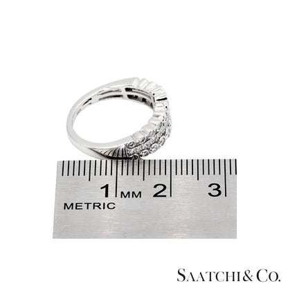 14k(585) White Gold Natural White Diamond Ring