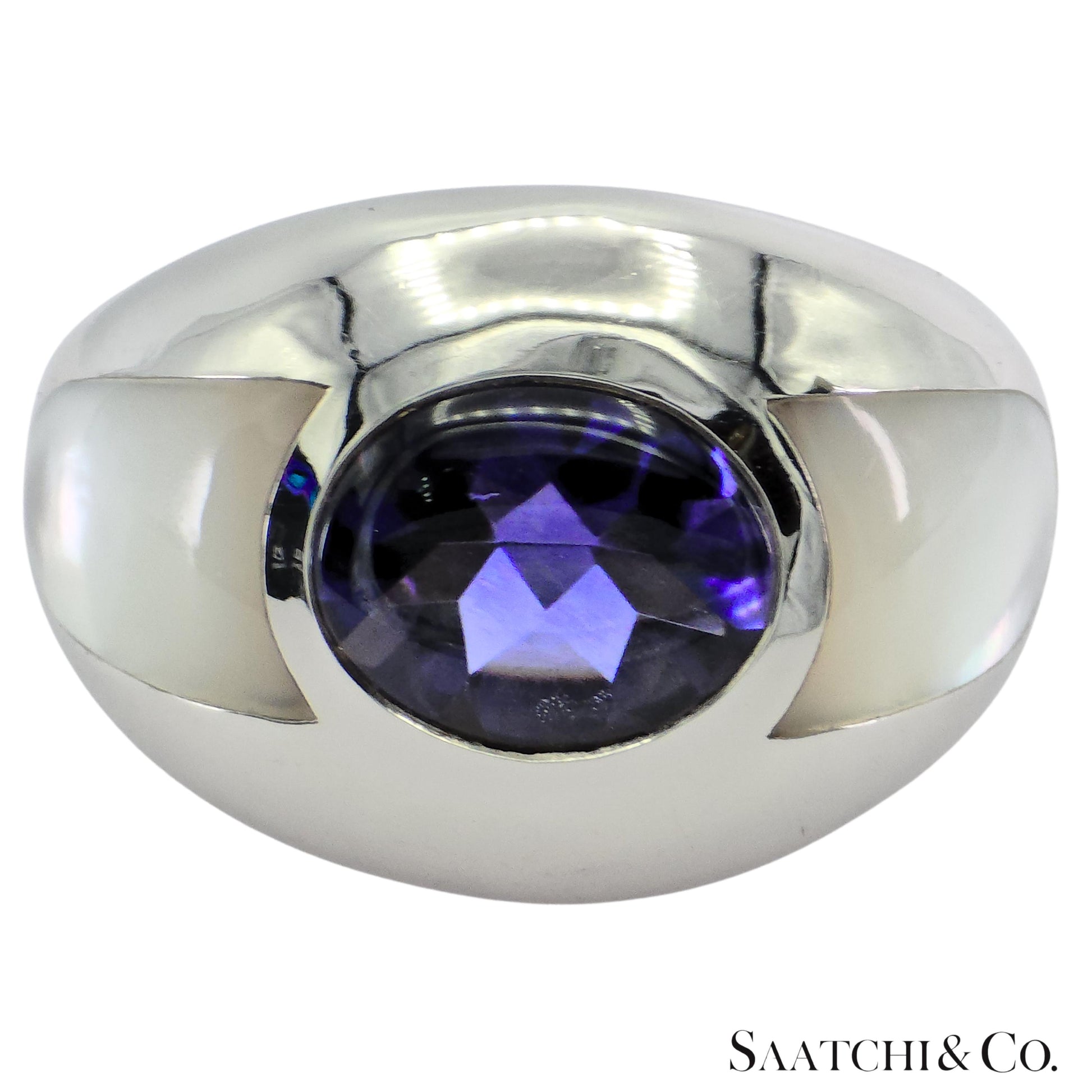 MAUBOUSSIN Blue Violet Iolite Ring 18K (750) White Gold