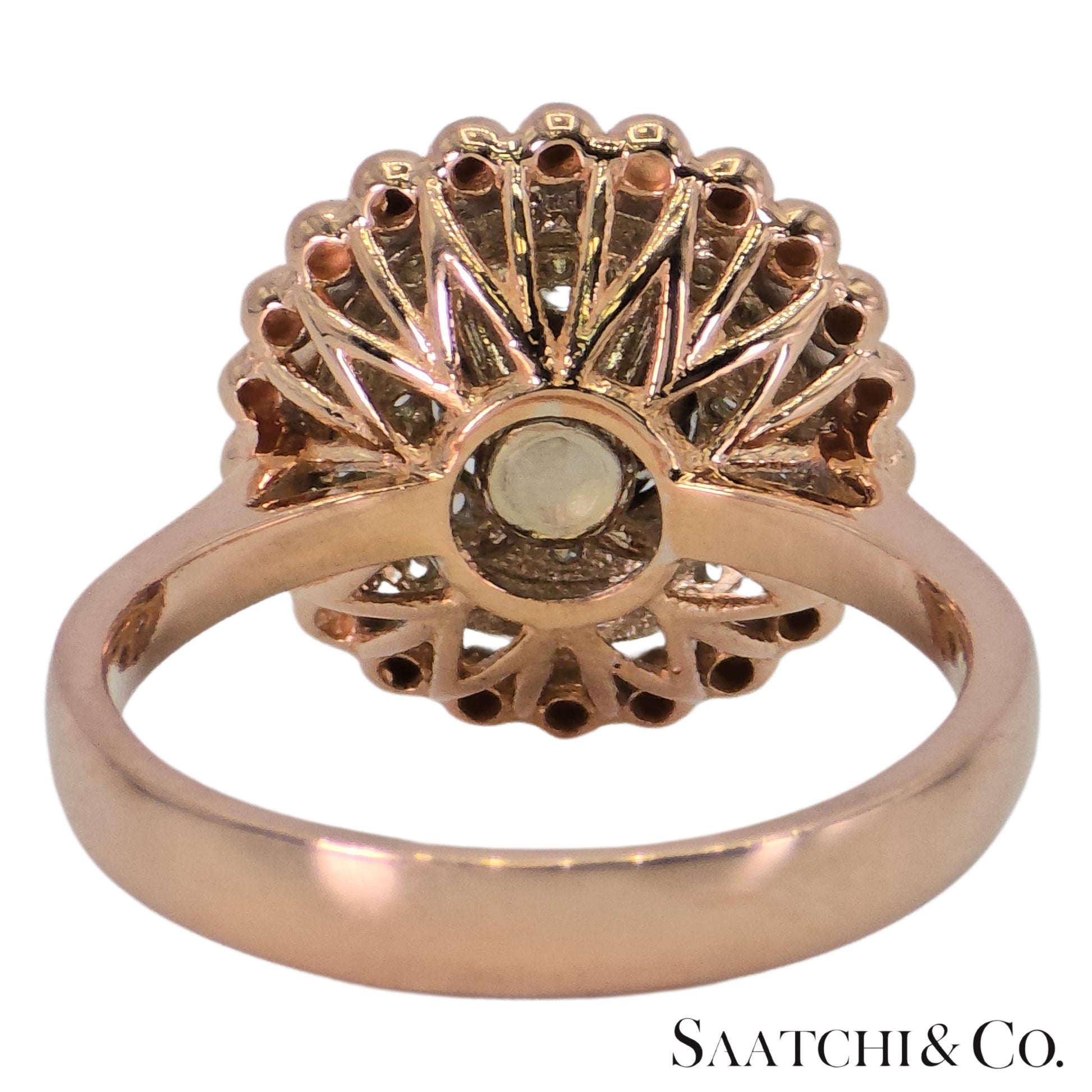 Natural Diamond Ring 18K White Rose Gold (750) Two Tone